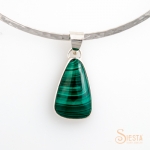 Malachite Pendant set in Sterling Silver